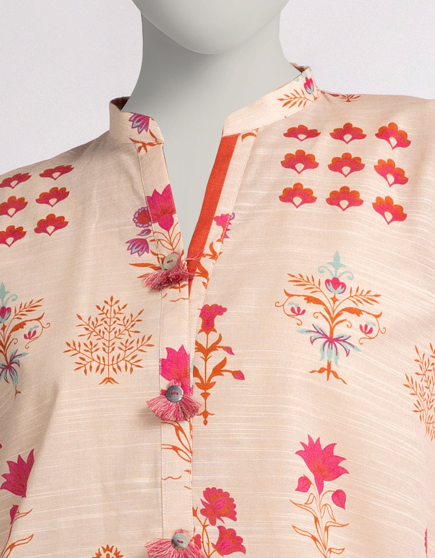 Khaddar Beige Stitched Suit - J. Junaid Jamshed