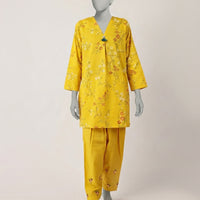 Cambric Yellow Stitched Suit - J. Junaid Jamshed