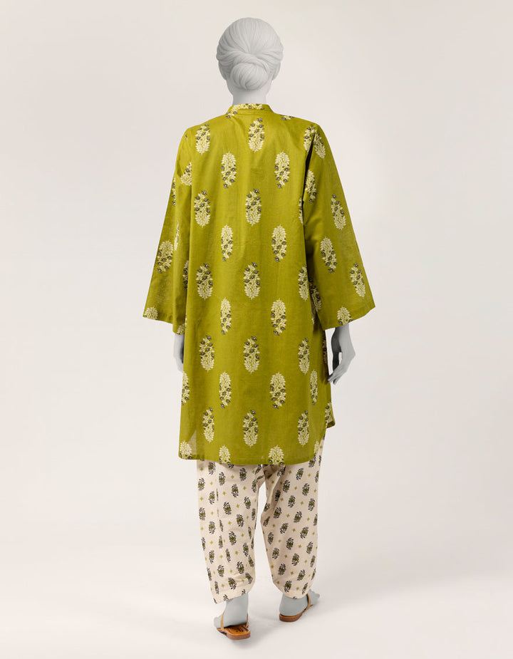 Lawn Green Stitched Suit - J. Junaid Jamshed