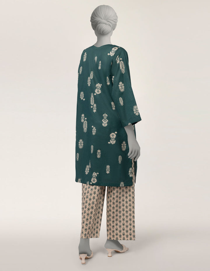 Lawn Teal Stitched Suit - J. Junaid Jamshed