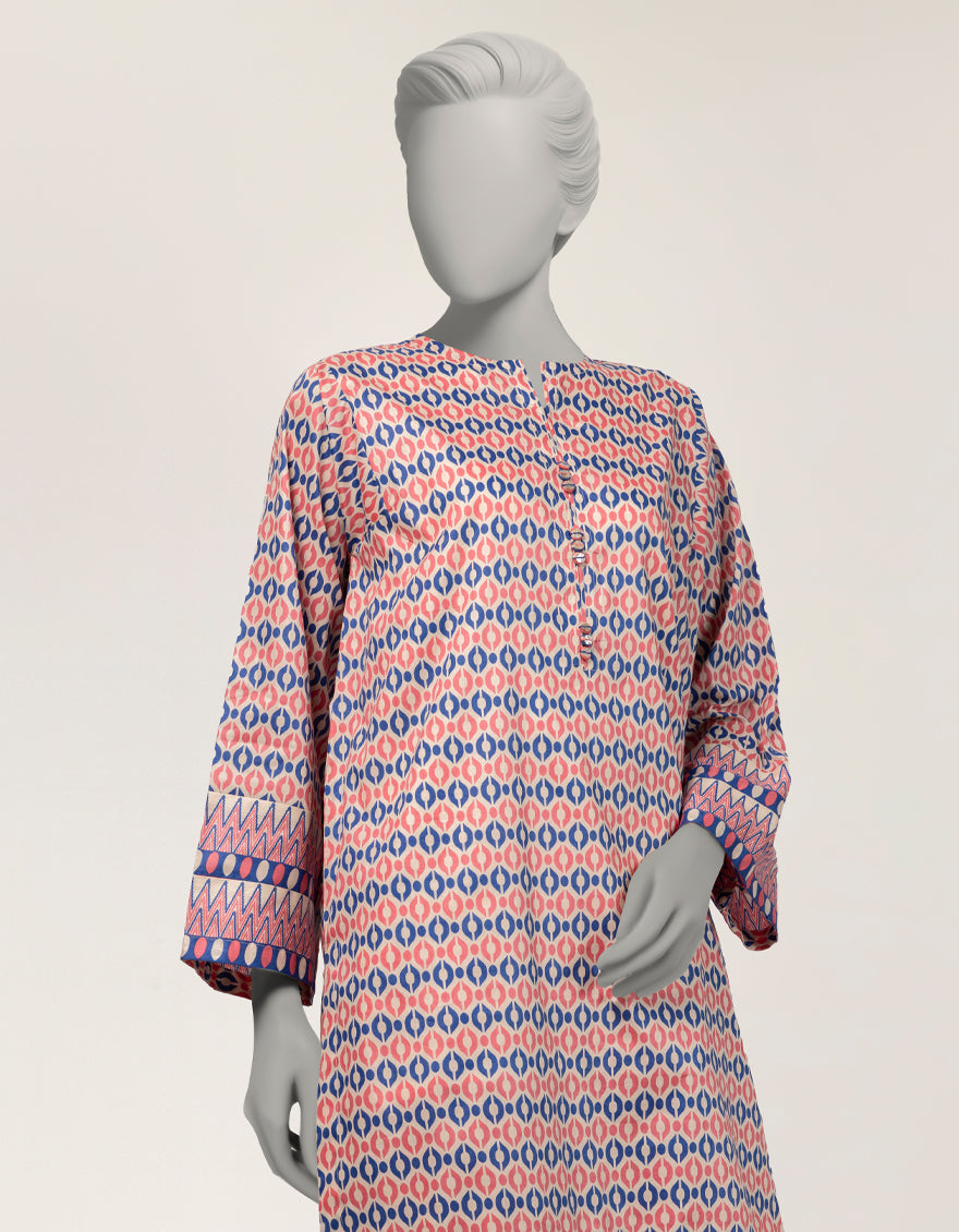 Lawn Multicolor Stitched Suit - J. Junaid Jamshed