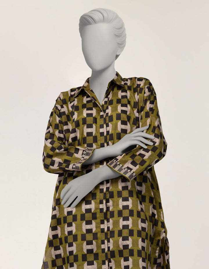 Lawn Green Stitched Suit - J. Junaid Jamshed