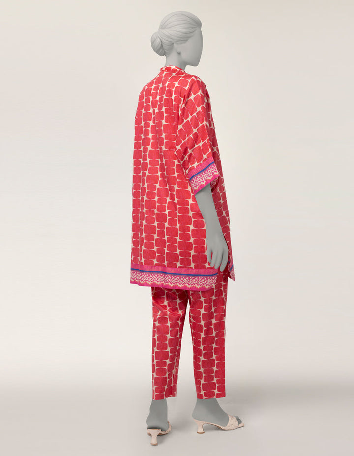 Lawn Pink Stitched Suit - J. Junaid Jamshed