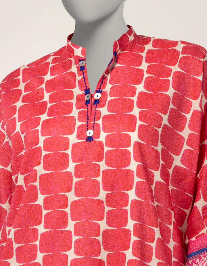 Lawn Pink Stitched Suit - J. Junaid Jamshed
