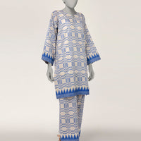 Lawn Off White Stitched Suit - J. Junaid Jamshed