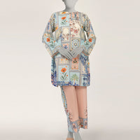 Dobby Multicolor Stitched Suit - J. Junaid Jamshed