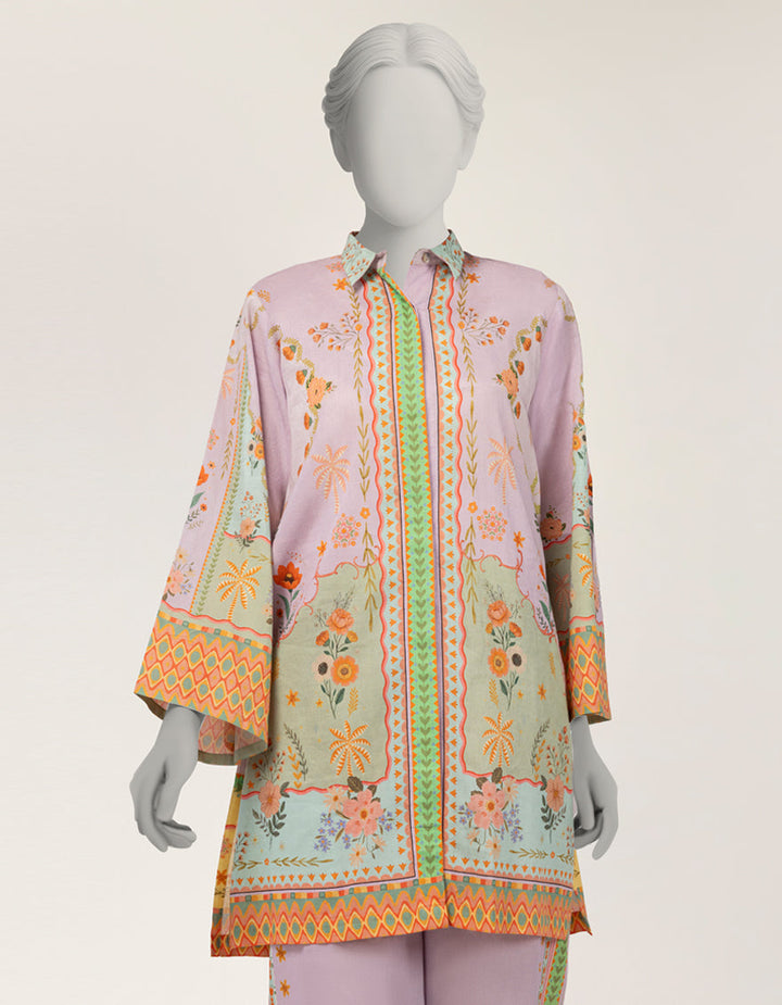 Dobby Purple Stitched Suit - J. Junaid Jamshed