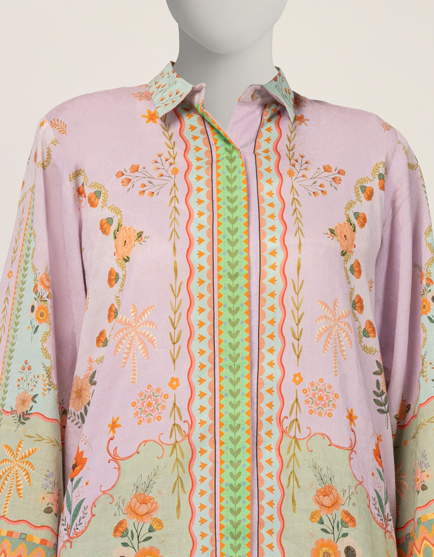 Dobby Purple Stitched Suit - J. Junaid Jamshed