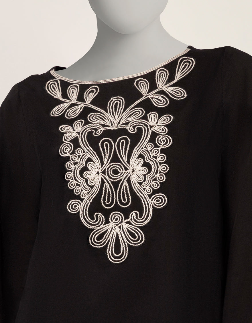 Lawn Black Stitched Suit - J. Junaid Jamshed