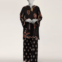 Lawn Black Stitched Suit - J. Junaid Jamshed