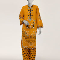 Lawn Yellow Stitched Suit - J. Junaid Jamshed