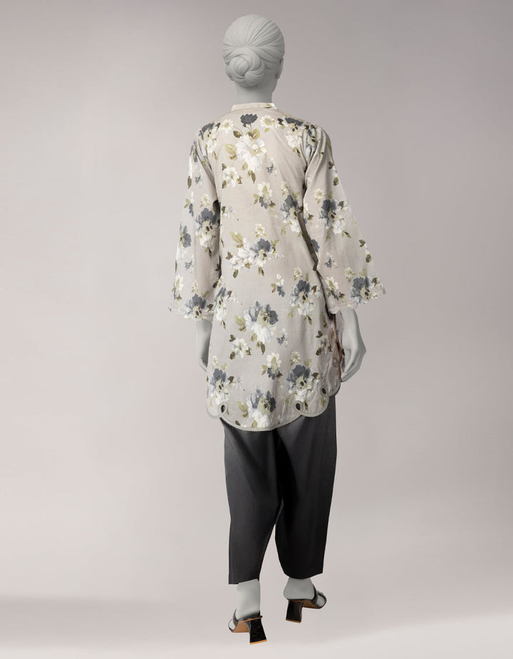 Lawn Grey Unstitched Suit - J. Junaid Jamshed