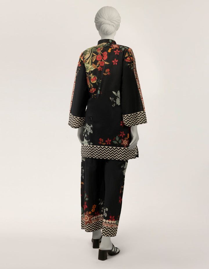 Lawn Black Stitched Suit - J. Junaid Jamshed