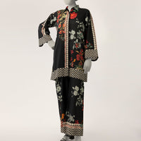 Lawn Black Stitched Suit - J. Junaid Jamshed