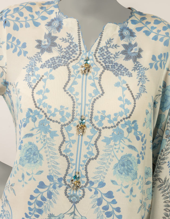 Maple Silk White Stitched Suit - J. Junaid Jamshed