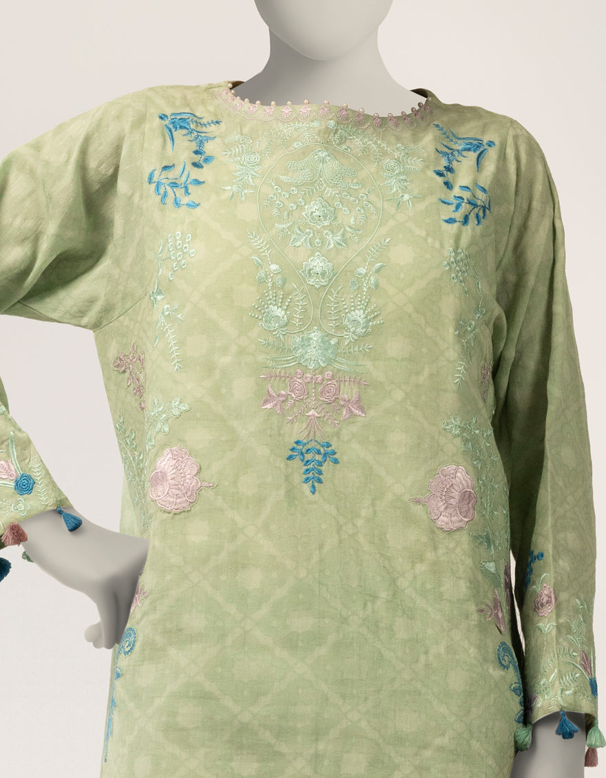 Dobby Green Stitched Suit - J. Junaid Jamshed