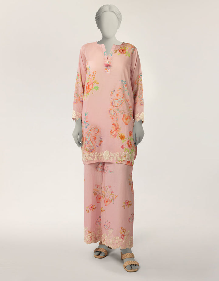 Lawn Pink Stitched Suit - J. Junaid Jamshed
