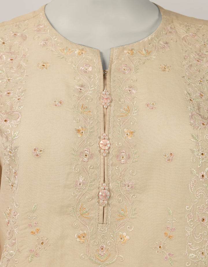 Lawn Beige Stitched Suit - J. Junaid Jamshed