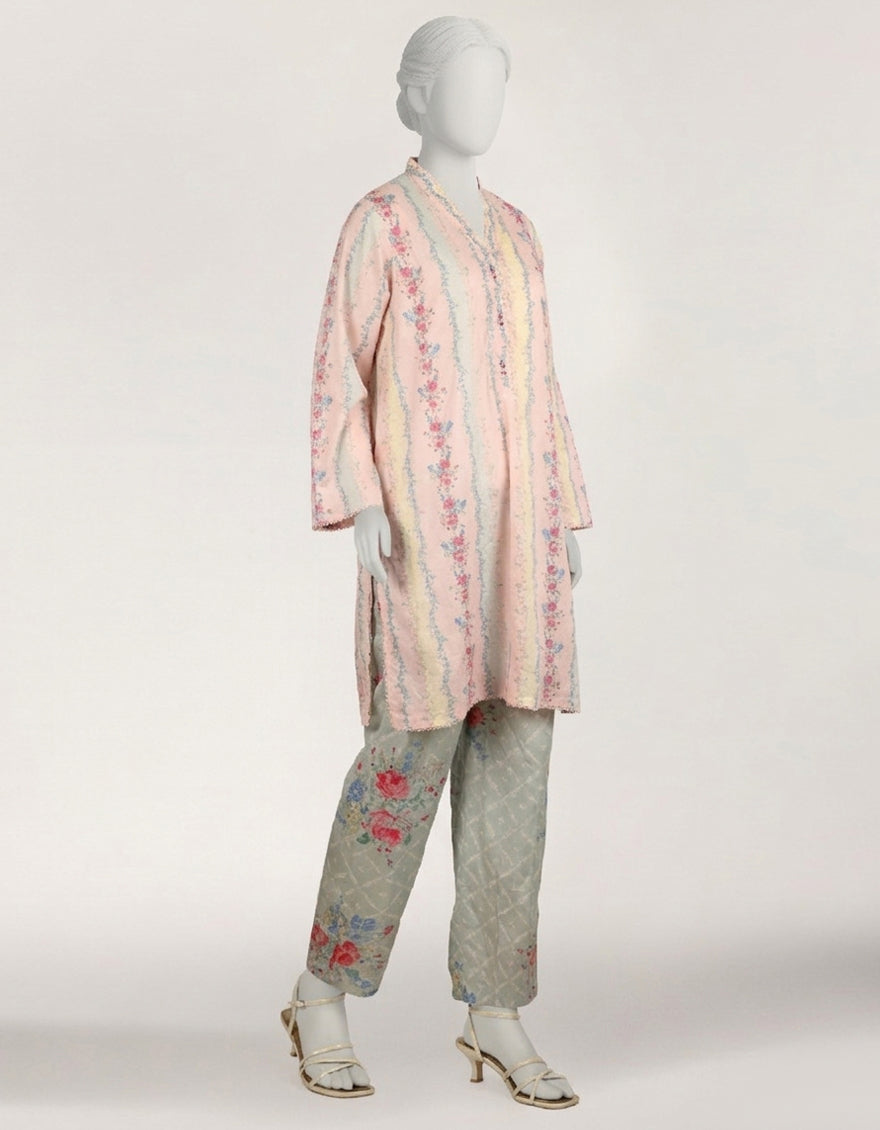 Lawn Multicolor Stitched Suit - J. Junaid Jamshed