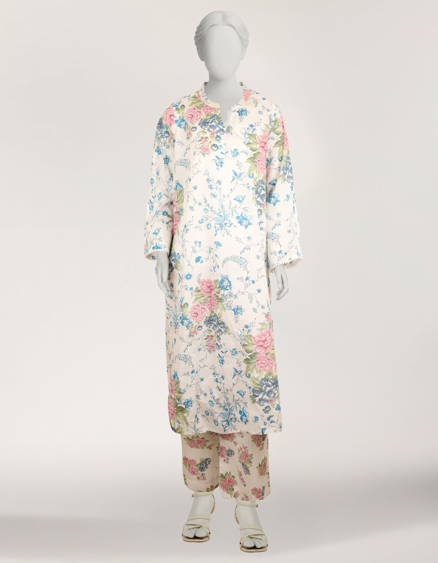 Lawn White Stitched Suit - J. Junaid Jamshed