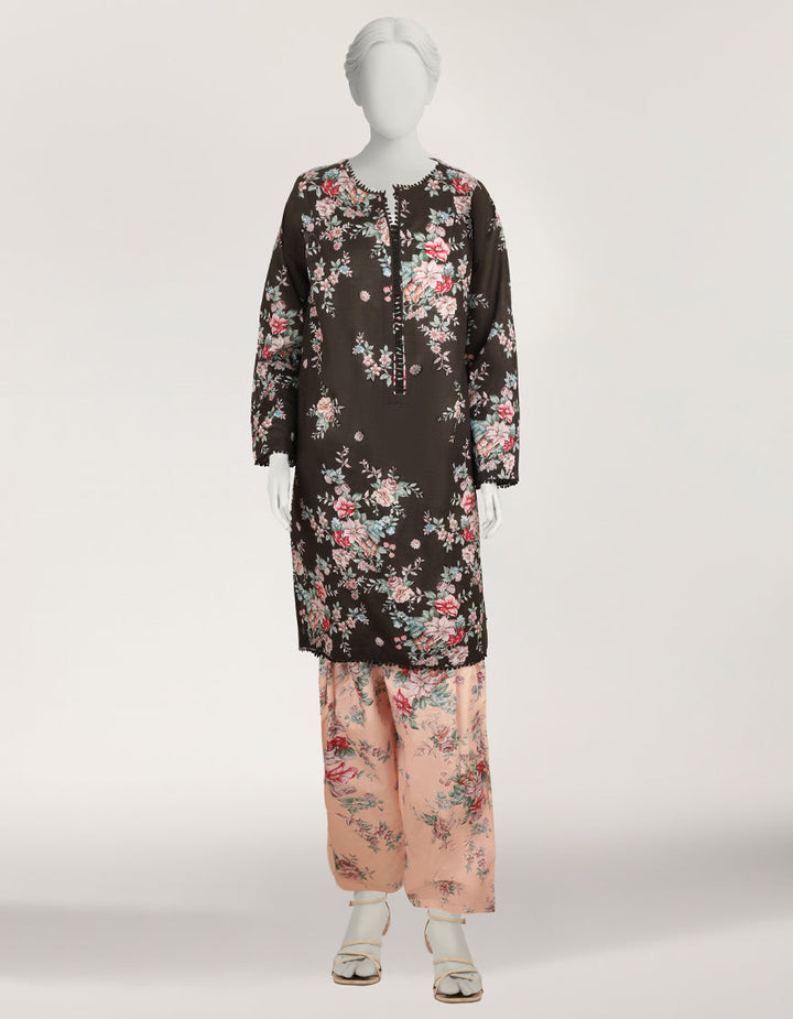 Lawn Black Stitched Suit - J. Junaid Jamshed