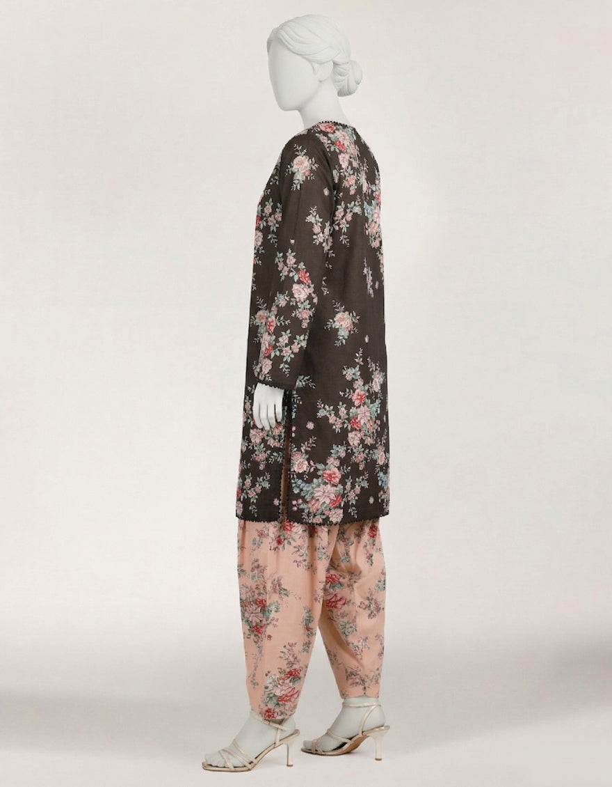 Lawn Black Stitched Suit - J. Junaid Jamshed