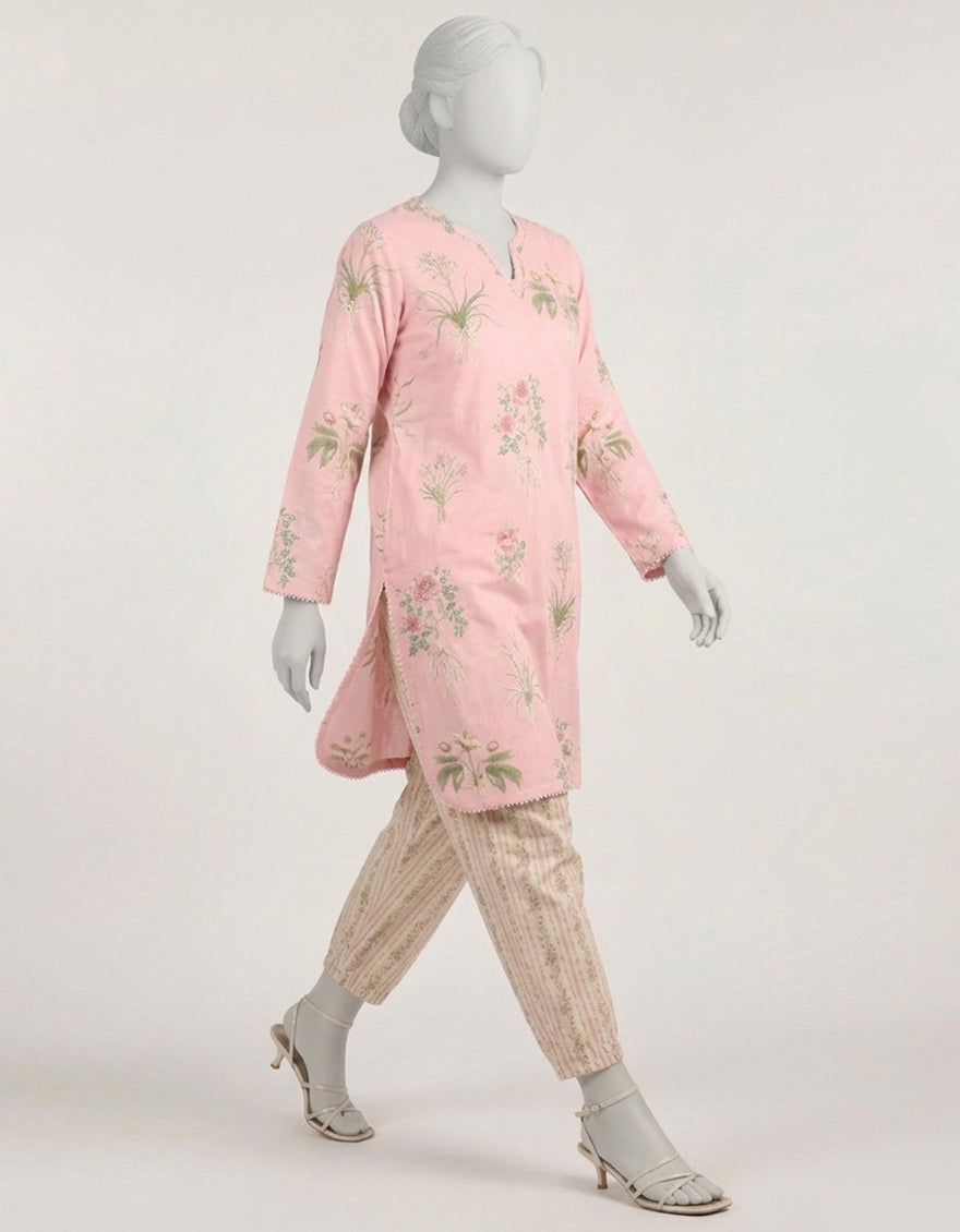 Lawn Pink Stitched Suit - J. Junaid Jamshed