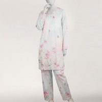 Seersucker Blue Stitched Suit - J. Junaid Jamshed