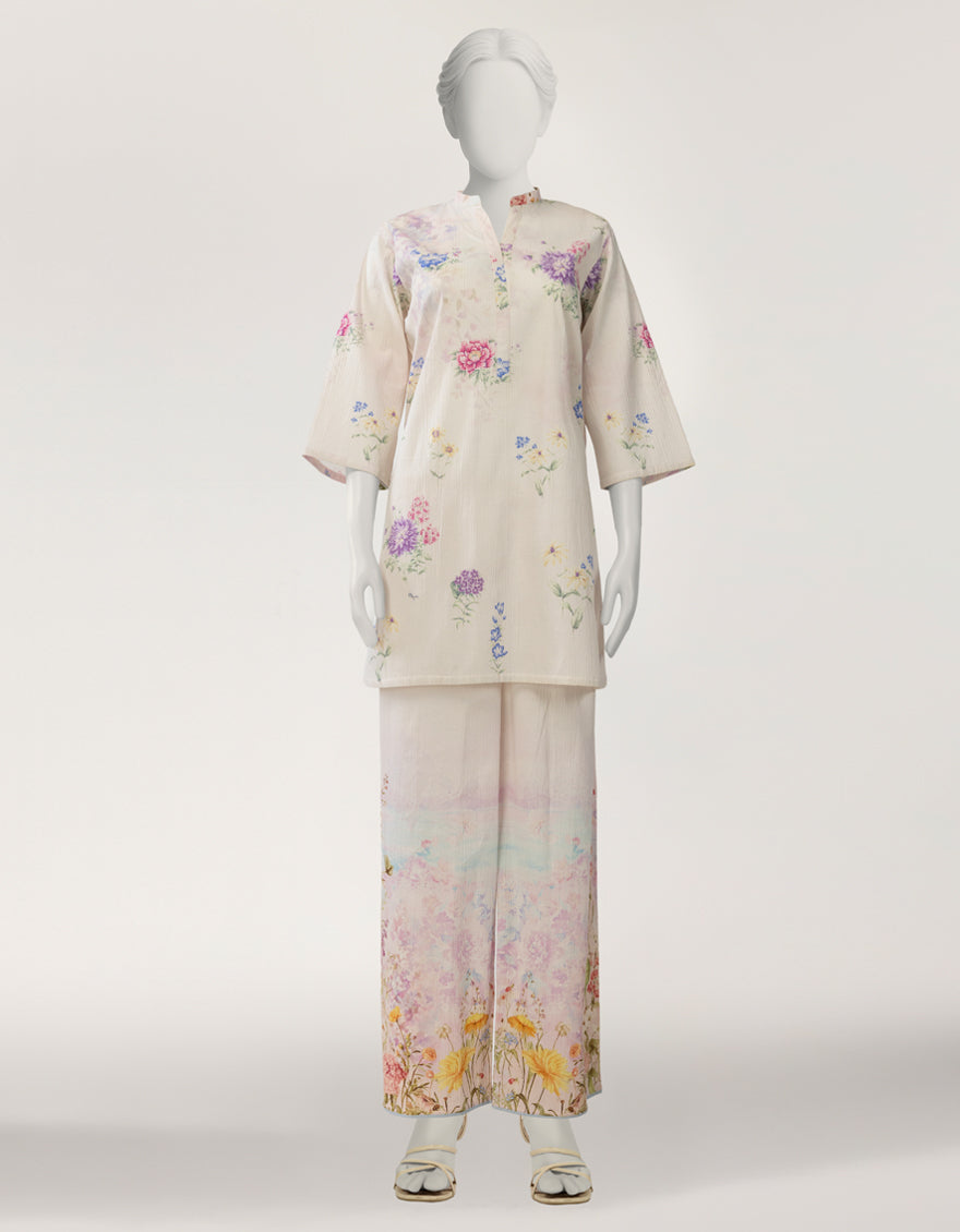 Seersucker Pink Stitched Suit - J. Junaid Jamshed