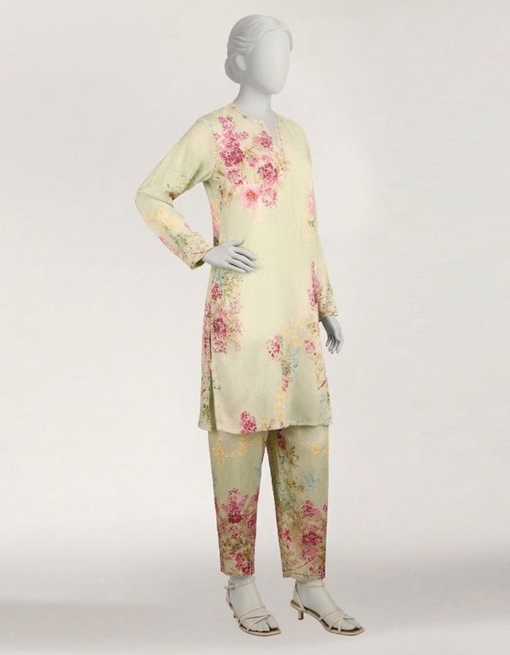 Seersucker Green Stitched Suit - J. Junaid Jamshed