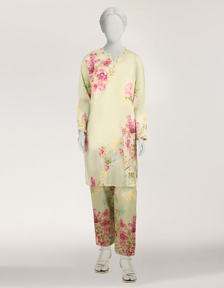 Seersucker Green Stitched Suit - J. Junaid Jamshed