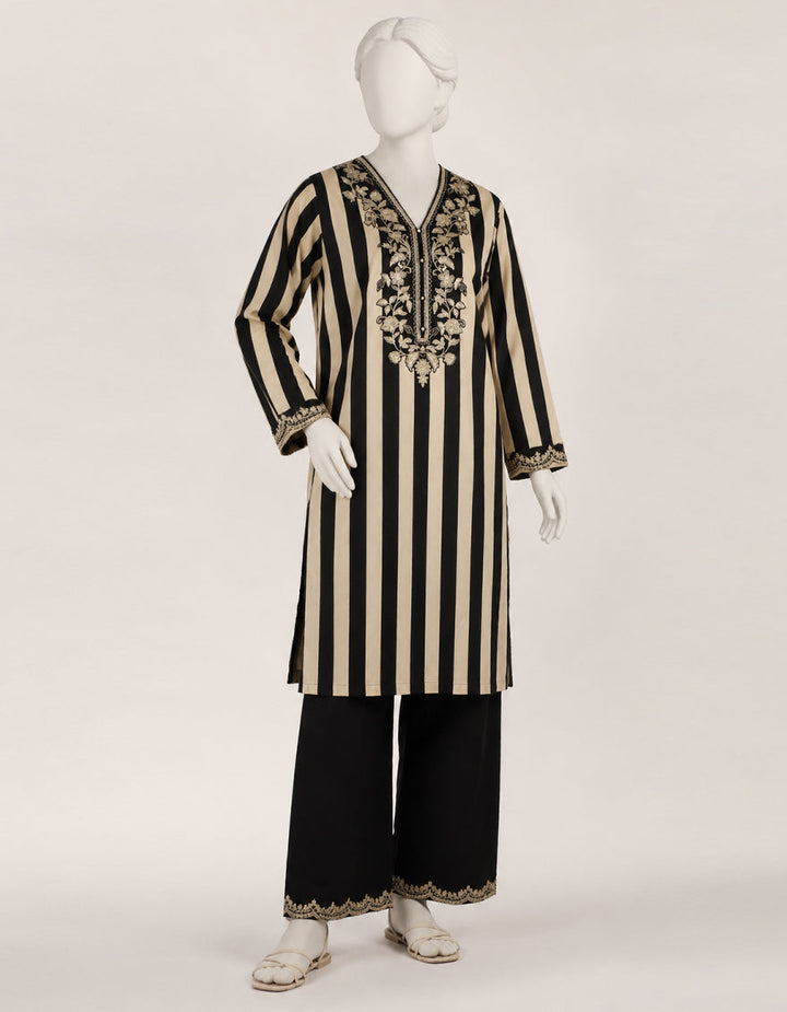 Silk Multicolor Stitched Suit - J. Junaid Jamshed