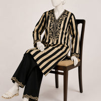 Silk Multicolor Stitched Suit - J. Junaid Jamshed