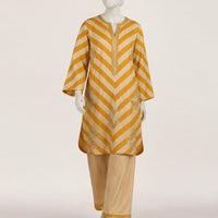 Silk Multicolor Stitched Suit - J. Junaid Jamshed
