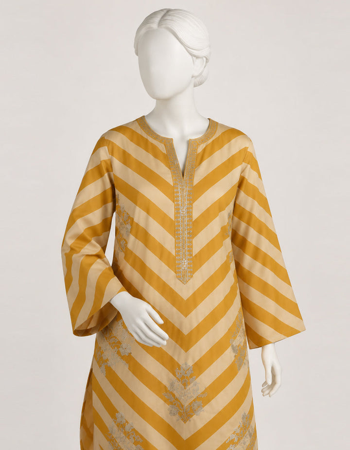 Silk Multicolor Stitched Suit - J. Junaid Jamshed