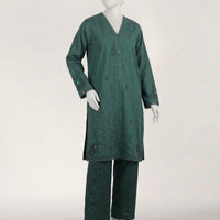 Dobby Green Stitched Suit - J. Junaid Jamshed
