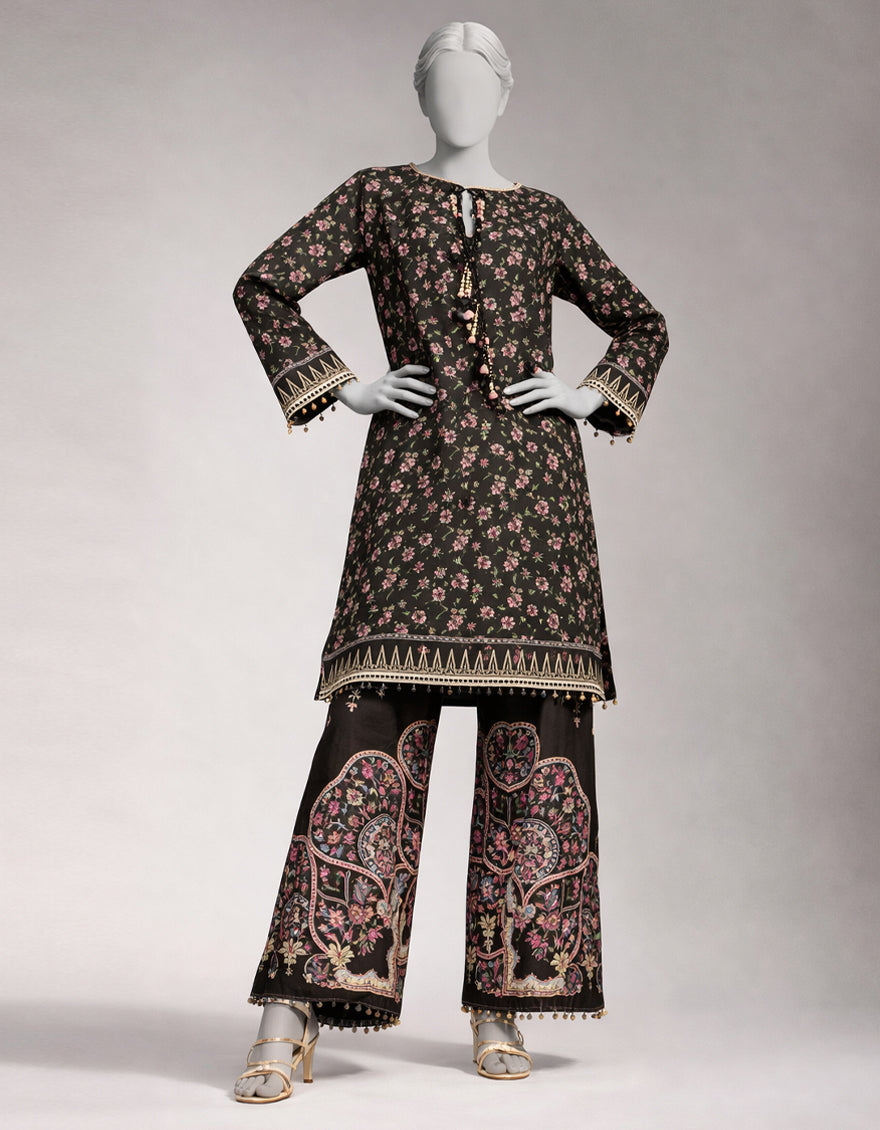 Lawn Multicolor Unstitched Suit - J. Junaid Jamshed