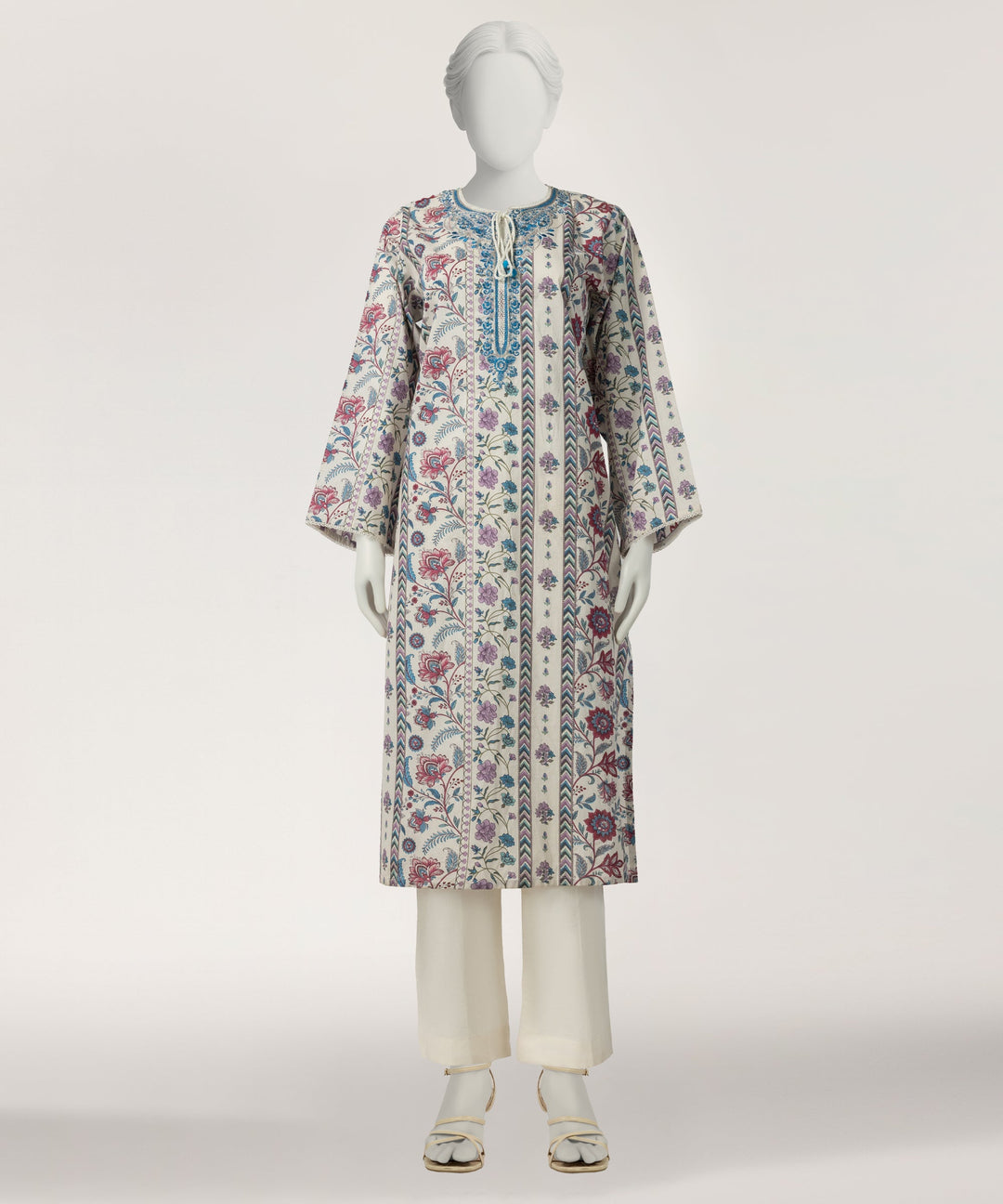 Lawn Multicolor Stitched Suit - J. Junaid Jamshed