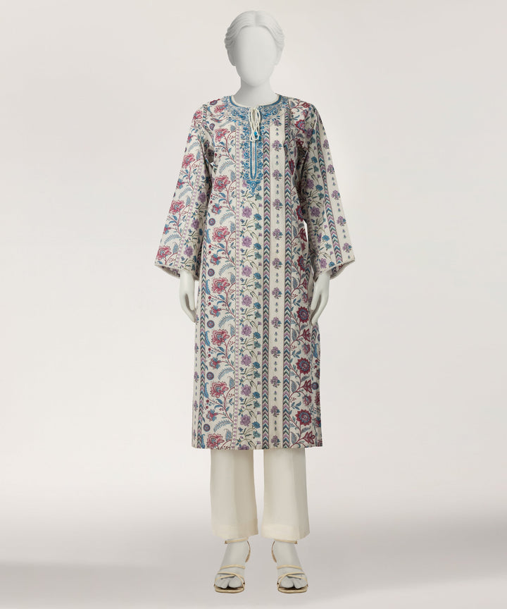 Lawn Multicolor Stitched Suit - J. Junaid Jamshed