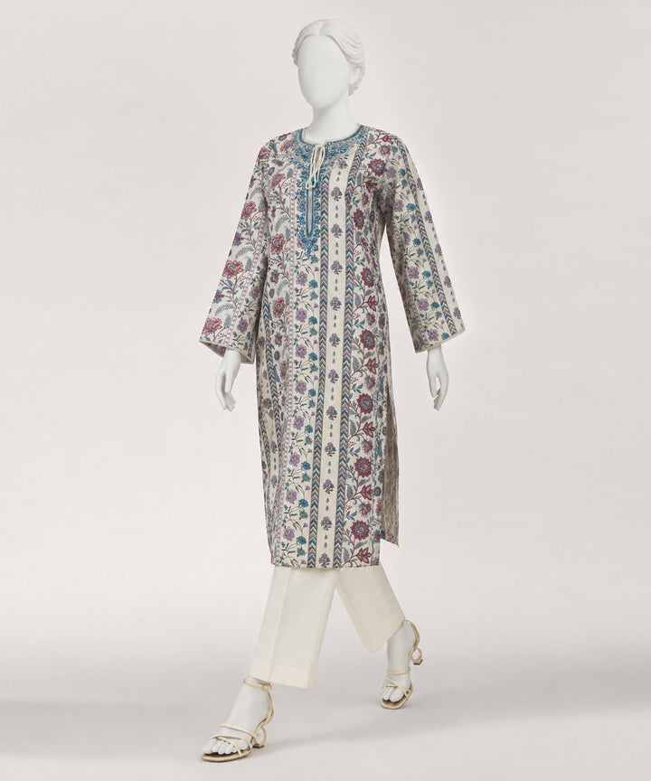 Lawn Multicolor Stitched Suit - J. Junaid Jamshed