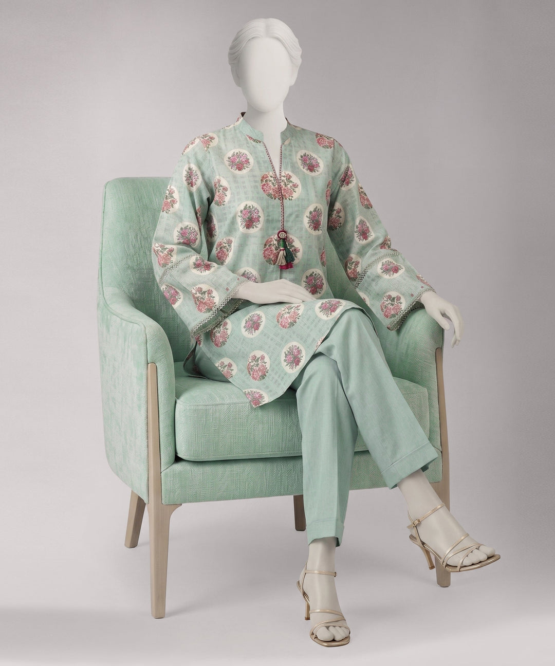Lawn Blue Unstitched Suit - J. Junaid Jamshed