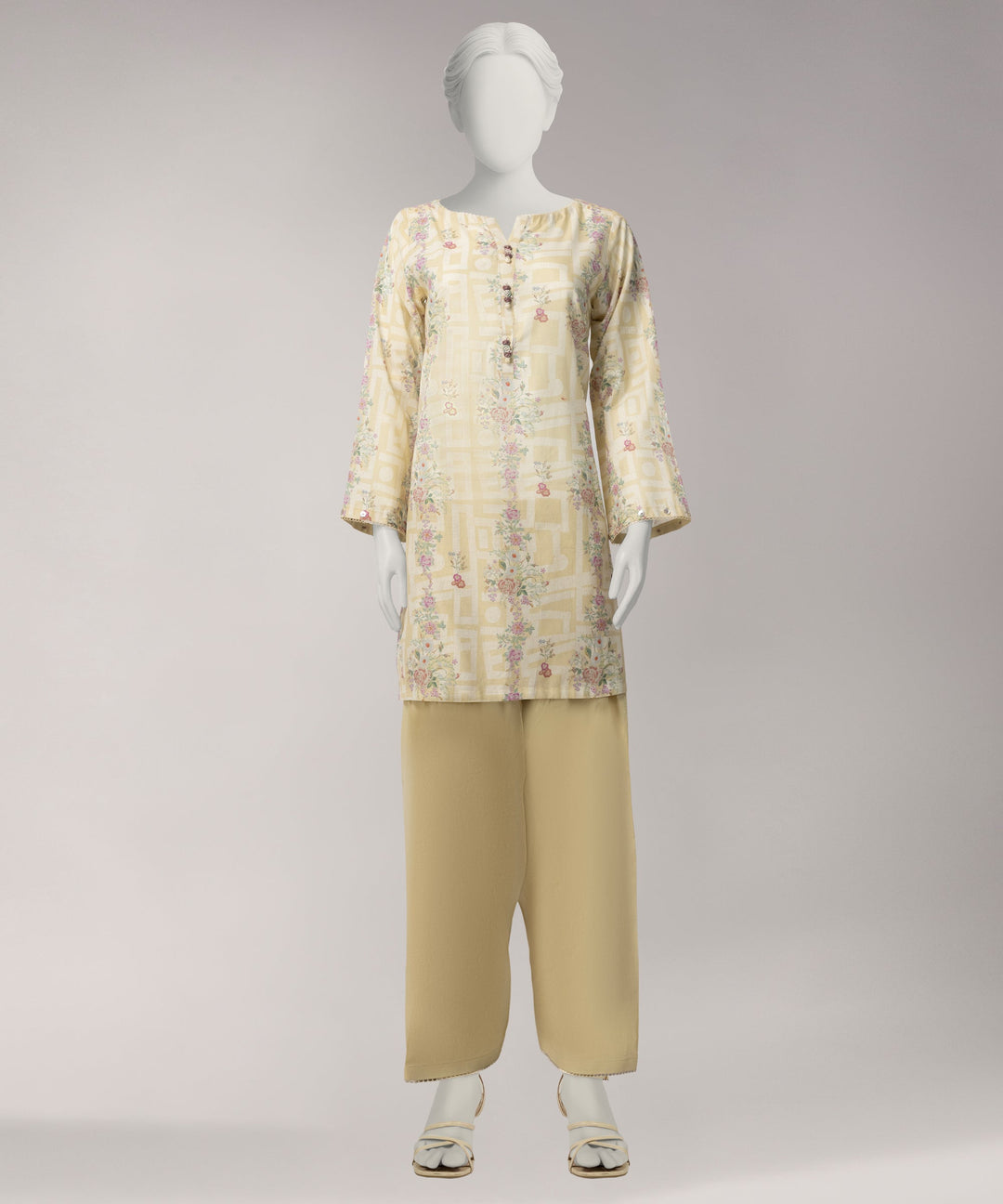 Lawn Yellow Unstitched Suit - J. Junaid Jamshed