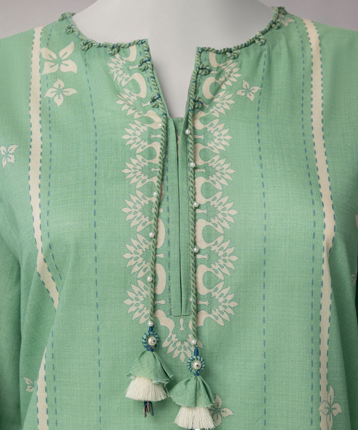 Lawn Green Unstitched Suit - J. Junaid Jamshed