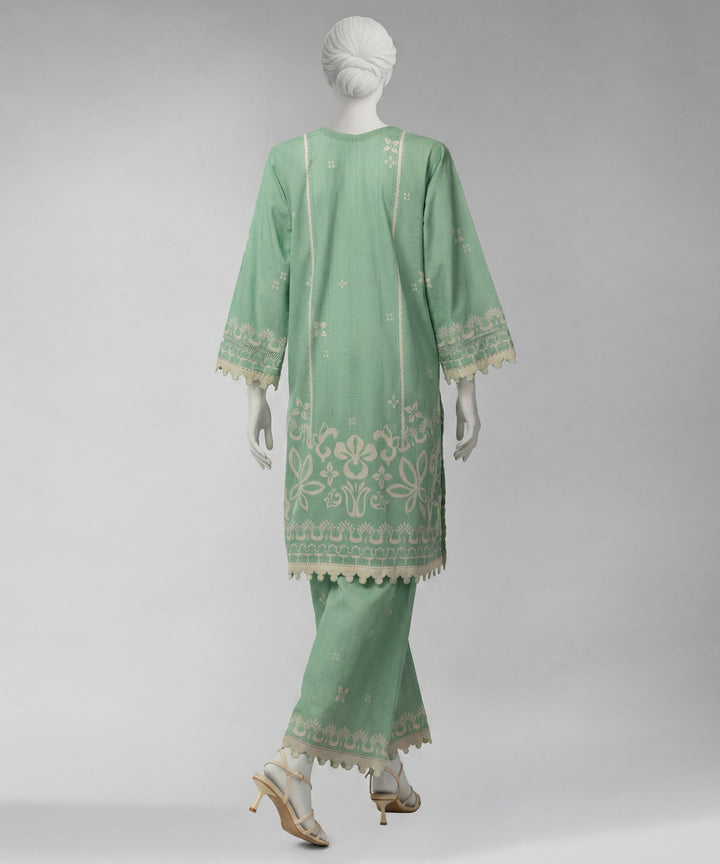 Lawn Green Unstitched Suit - J. Junaid Jamshed