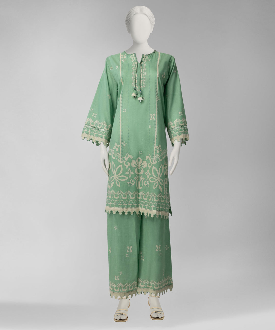 Lawn Green Unstitched Suit - J. Junaid Jamshed