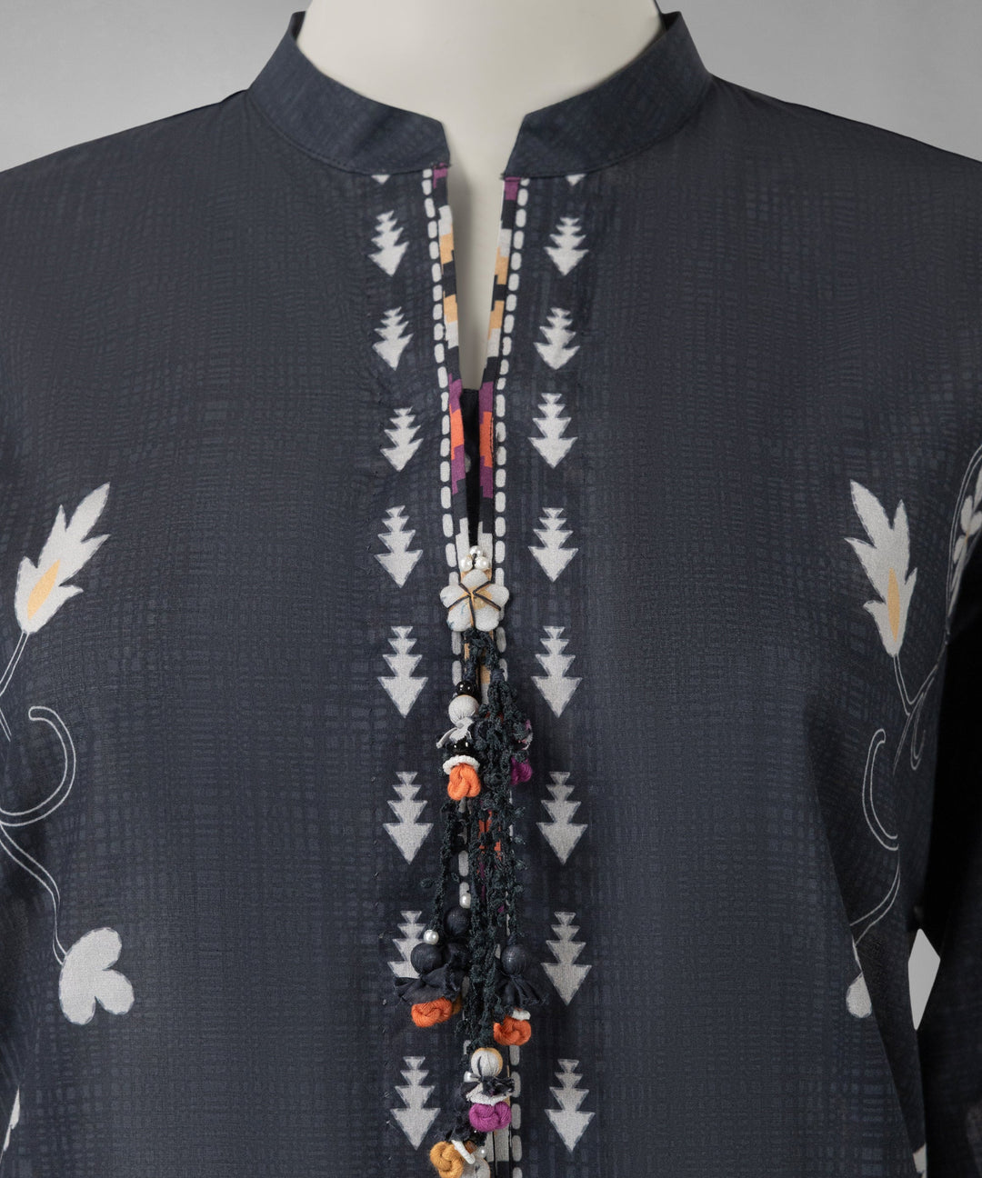 Lawn Black Unstitched Suit - J. Junaid Jamshed