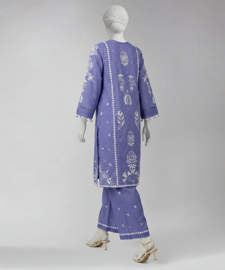 Lawn Purple Unstitched Suit - J. Junaid Jamshed