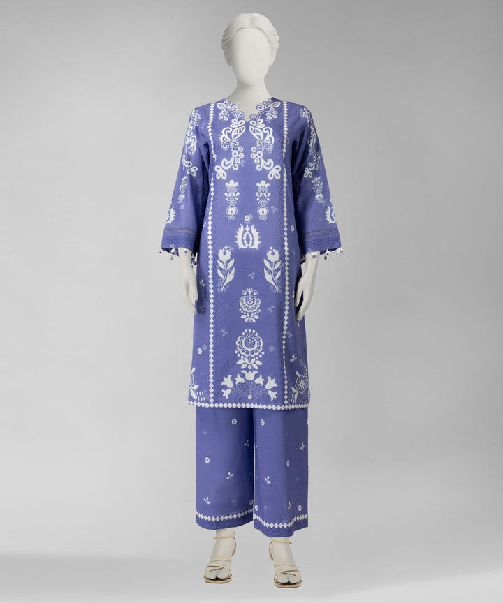 Lawn Purple Unstitched Suit - J. Junaid Jamshed