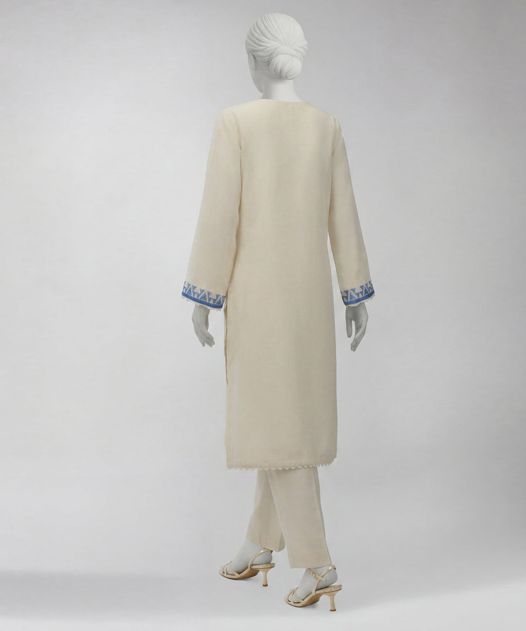 Lawn Off White Unstitched Suit - J. Junaid Jamshed