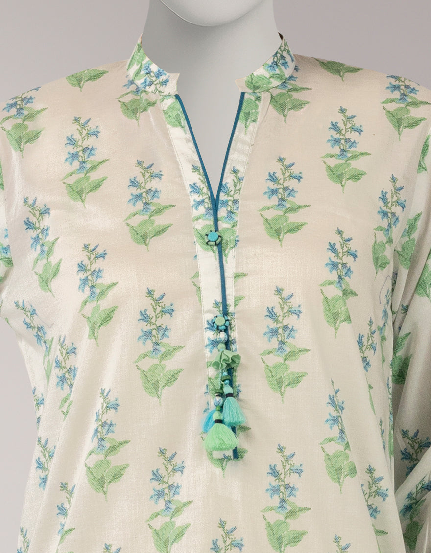 Lawn White Unstitched Suit - J. Junaid Jamshed